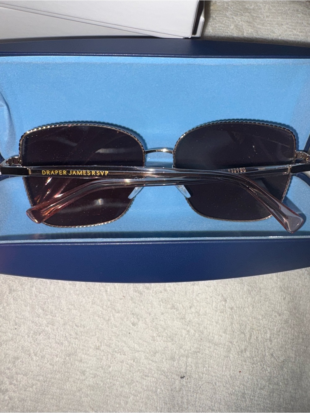 Draper James Brown Tinted Rimless Sunglasses